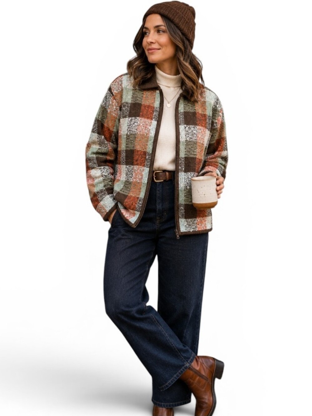 Vtg 90's Dressbarn Wool Blend Plaid Zip Jacket | Cozy Fall Cottagecore